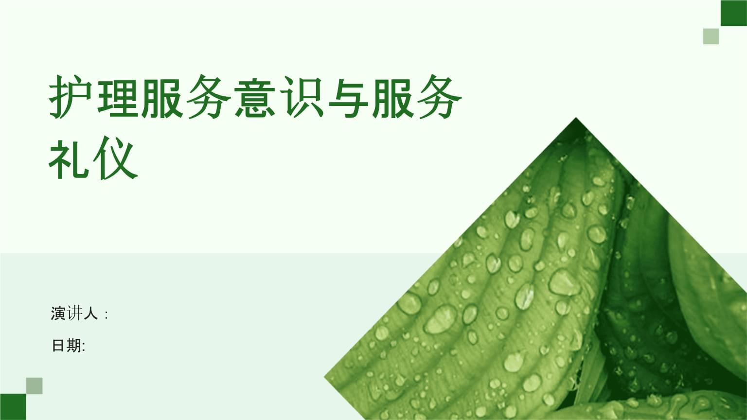 護理服務意識與服務禮儀